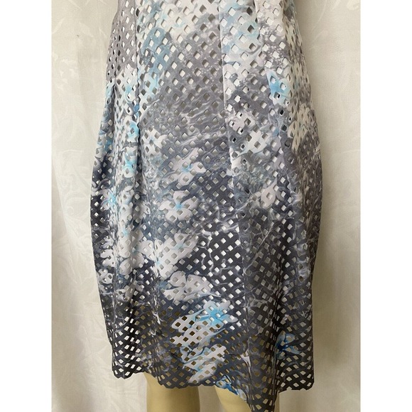 Elie Tahari Holly Neoprene Mesh Cinder Dress Perforated V Neck Laser Cut… - Picture 4 of 7